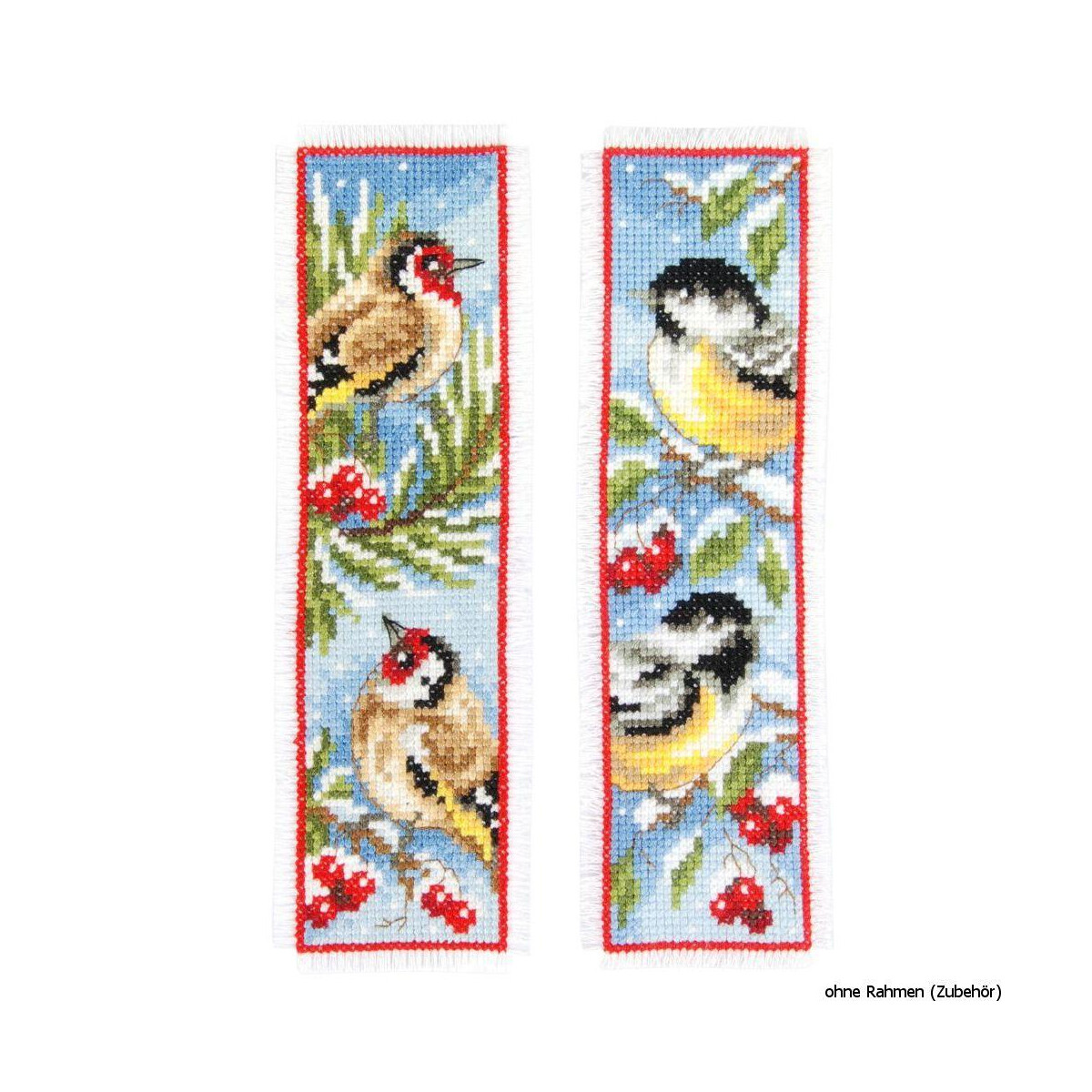 Vervaco Bookmark counted cross stitch kit Birds in winter...