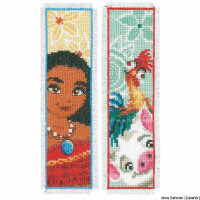 Vervaco Bookmark counted cross stitch kit Disney Moana kit of 2, DIY