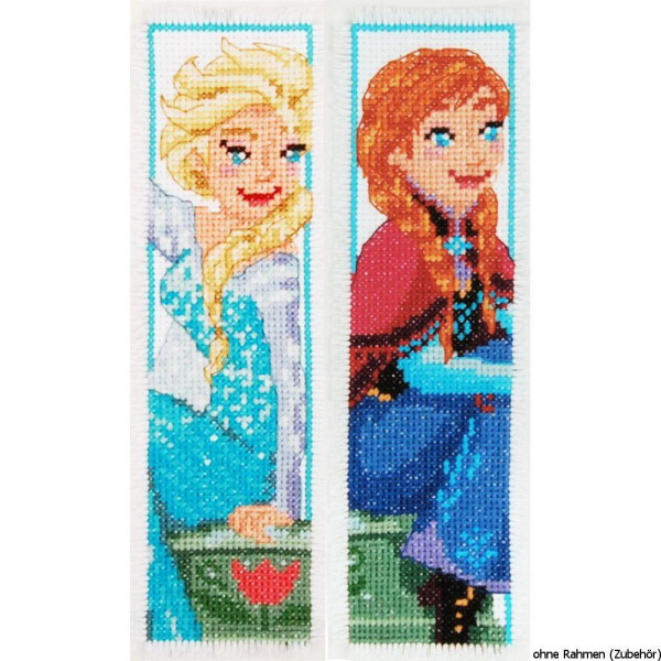 Vervaco Bookmark counted cross stitch kit DisneyFrozen Sisters Forever kit of 2, DIY