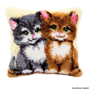 Vervaco Latch hook kit cushion Cats, DIY