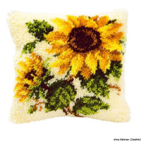 Vervaco Latch hook kit cushion Sunflowers, DIY