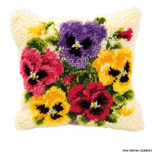 Vervaco Latch hook kit cushion Violets, DIY
