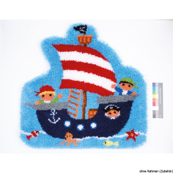 Vervaco Latch hook shaped carpet kit Pirate ship, DIY