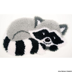 Vervaco Latch hook shaped carpet kit Raccoon, DIY