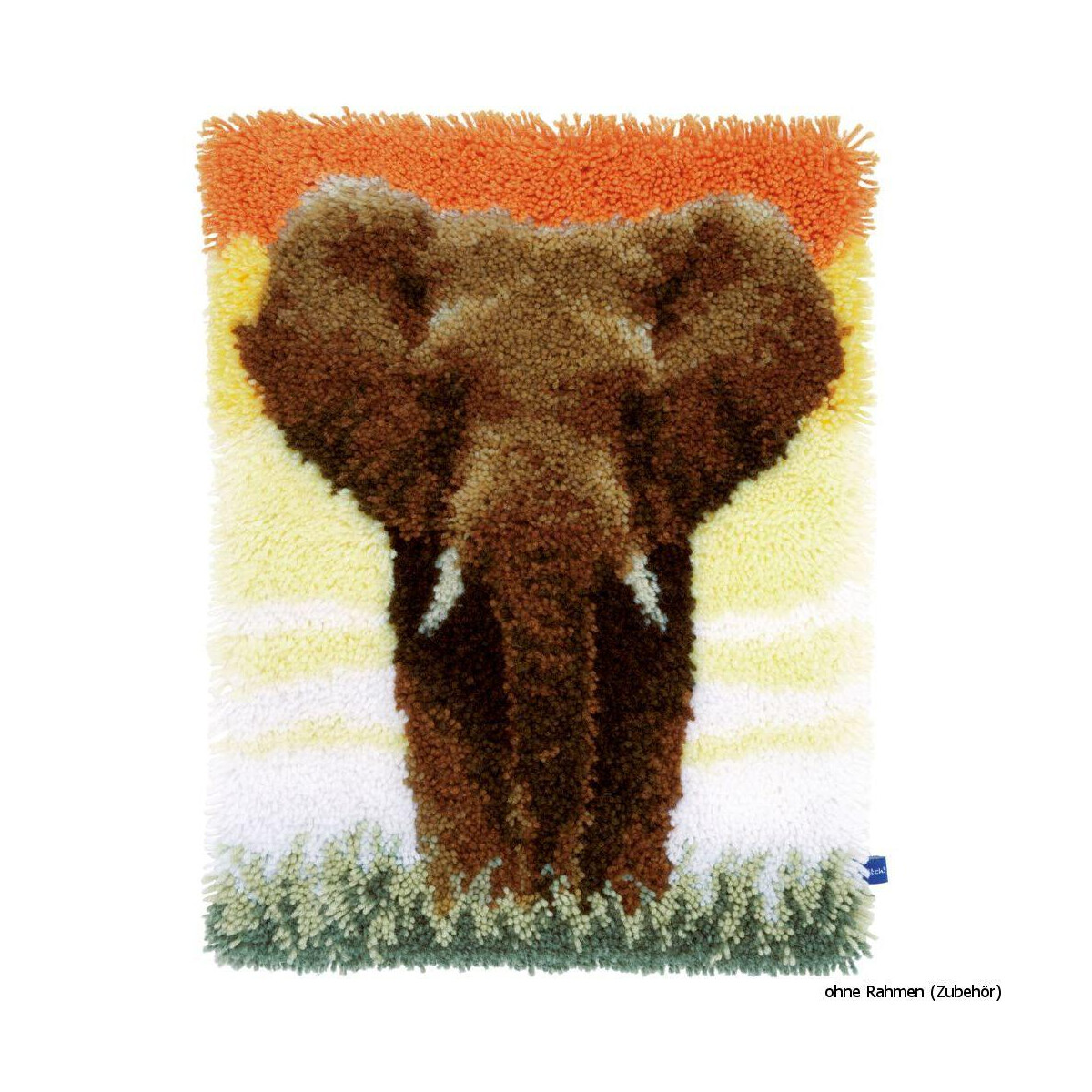 Vervaco Latch hook rug kit Elephant in the savanna II, DIY