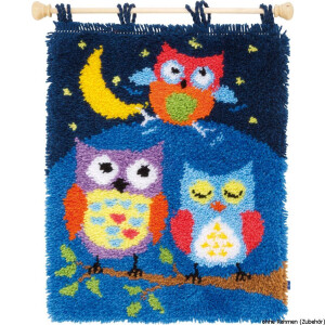 Vervaco Latch hook rug kit Owls in the night, DIY