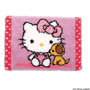 Vervaco Latch hook rug kit Hello Kitty with dog, DIY