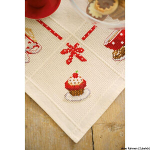 Vervaco Aida tablecloth stitch embroidery kit kit Coffee...