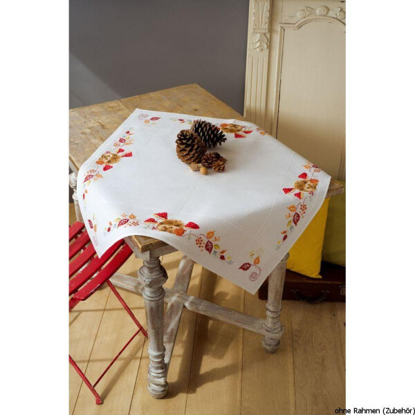 Vervaco Aida tablecloth stitch embroidery kit kit Hedgehog and mushrooms, counted, DIY