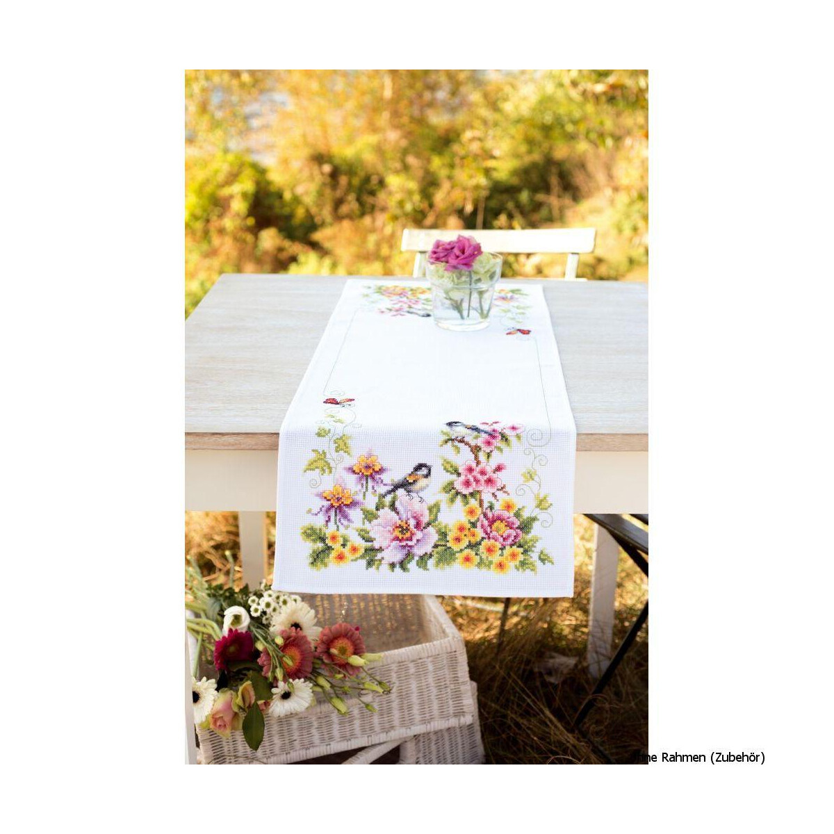 Vervaco Aida table runner stitch embroidery kit Spring...