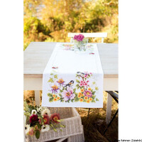 Vervaco Aida table runner stitch embroidery kit Spring mood, counted, DIY