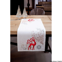 Vervaco Aida table runner stitch embroidery kit Proud deer, counted, DIY