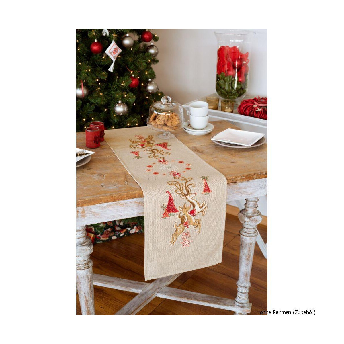 Vervaco table runner stitch embroidery kit Jumping...