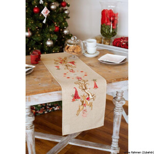 Vervaco table runner stitch embroidery kit Jumping...