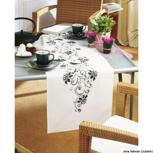 Vervaco Table runner stitch kit Flowers, stamped, DIY
