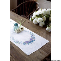 Vervaco twin table runner stitch kit "the most beautiful butterflies", stamped, DIY