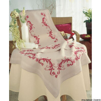 Vervaco tablecloth stitch embroidery kit kit Red decoration, stamped, DIY