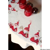 Vervaco tablecloth stitch embroidery kit kit Christmas gnomes, stamped, DIY