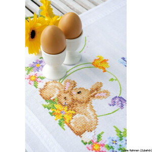 Vervaco tafelloper "konijn", borduurpatroon getekend
