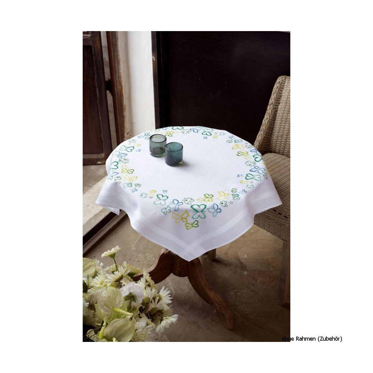 Vervaco tafelkleed "Vlinders in groene tinten",...