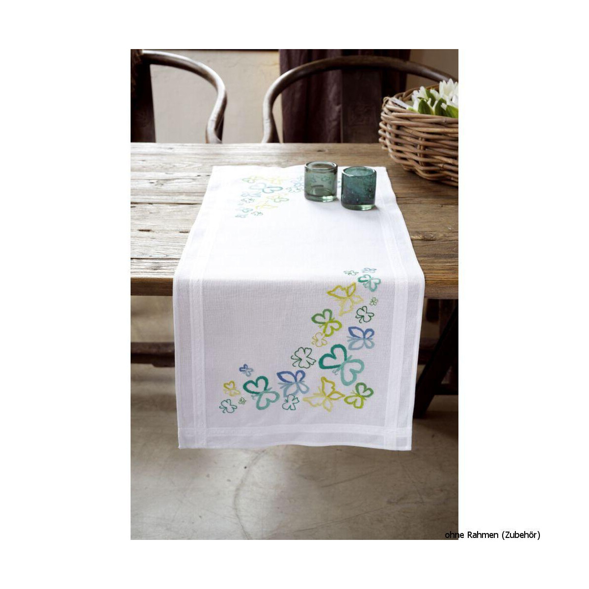 Vervaco table runner stitch embroidery kit Butterflies in...