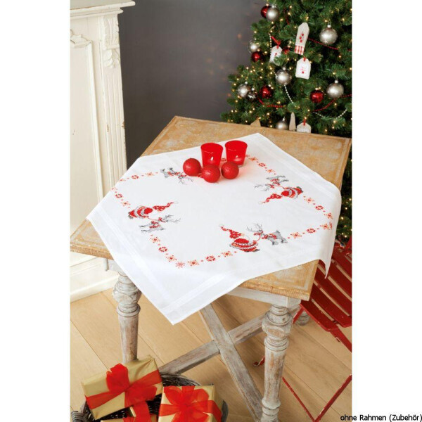 Vervaco tablecloth stitch embroidery kit kit Christmas elves, stamped, DIY