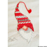 Скатерть Vervaco "Рождественские гномы", дизайн вышивки предварительно нарисован
