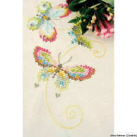 Auslaufmodell Vervaco Tischdecke "Schmetterlinge", Stickbild vorgezeichnet