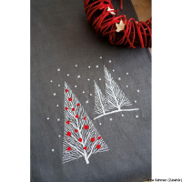 Vervaco Печатная длинная скатерть "Рождественские деревья", дизайн вышивки предварительно нарисован
