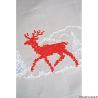 Vervaco table runner stitch embroidery kit Norwegian winter, stamped, DIY