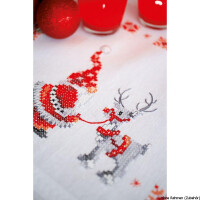 Vervaco table runner stitch embroidery kit Christmas elves, stamped, DIY