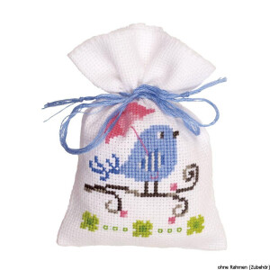 Vervaco counted herbal bags stitch kit Blue bird, DIY