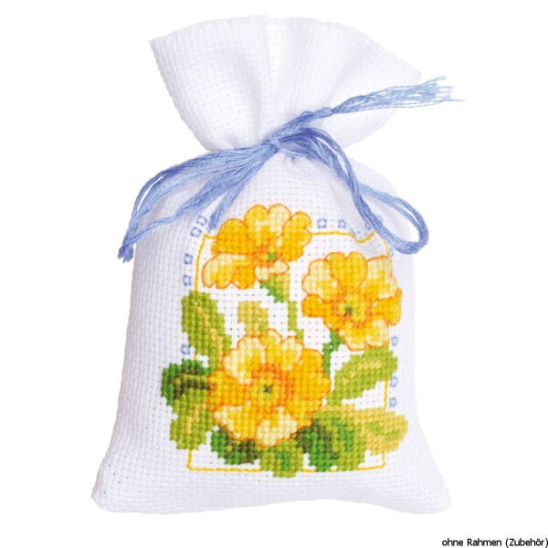Vervaco counted herbal bags stitch kit Spring flowers kit of 3, DIY