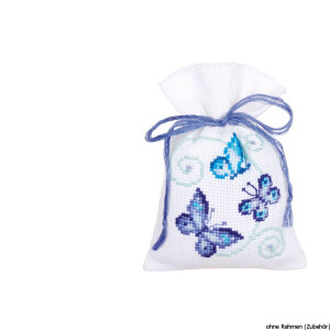 Vervaco counted herbal bags stitch kit Blue butterflies kit of 3, DIY