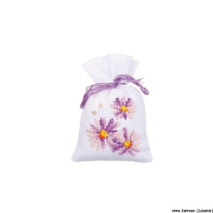 Мешочки Vervaco "Пурпур и бабочка", набор из 3 штук, счетный крест