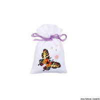 Vervaco counted herbal bags stitch kit Purple asters kit of 3, DIY