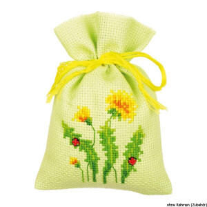 Vervaco counted herbal bags stitch kit Dandelions kit of 3, DIY