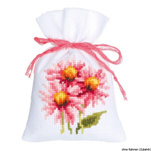Vervaco counted herbal bags stitch kit Coneflowers and butterflies kit of 3, DIY