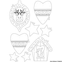 Vervaco embroidery cards stitch kit "Christmas decorations", kit of 2, stamped, DIY