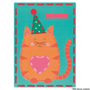 Vervaco embroidery cards stitch kit "cat &...
