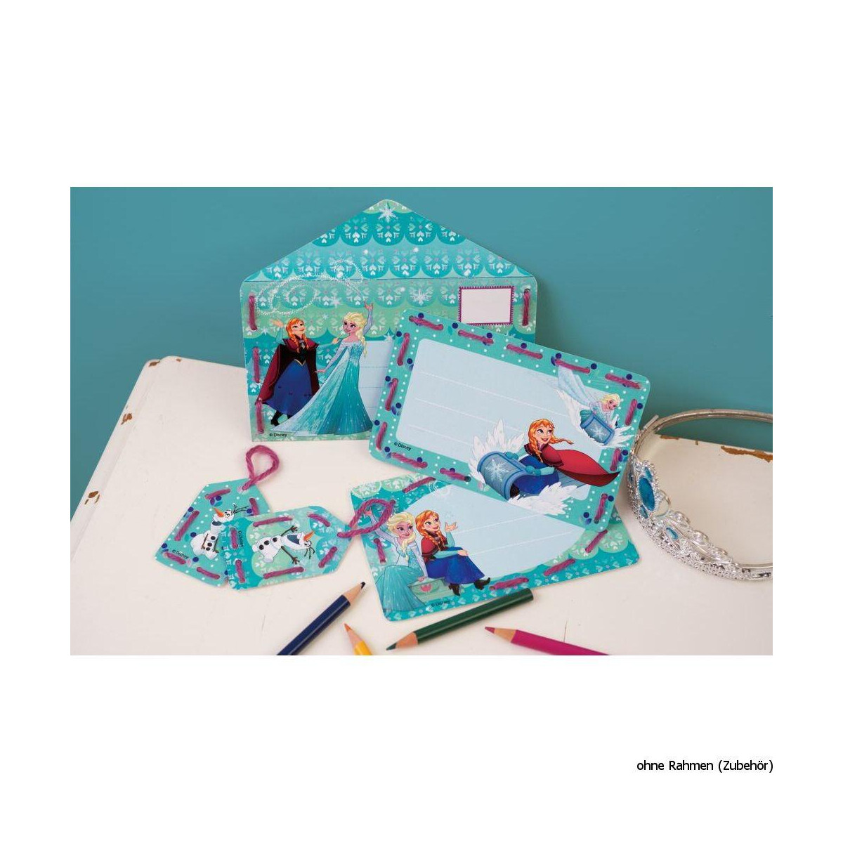 Vervaco stamped Embroidery card kit Disney Anna and Elsa...