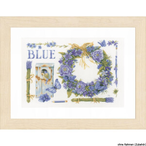 Lanarte cross stitch kit "lavender wreath with blue...
