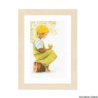 Lanarte cross stitch kit "girl with Apple", counted, DIY
