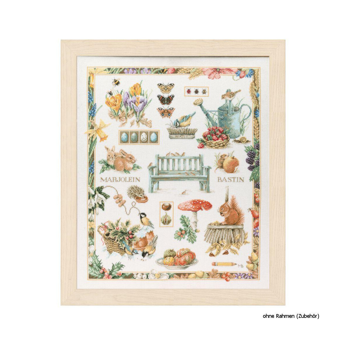 An embroidery pack from Lanarte with various...