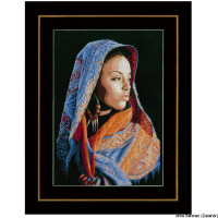 Набор для вышивания крестом Lanarte "Африканская женщина aida", счетная схема