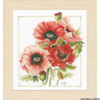 Lanarte Cross Stitch kit "anemone bouquet" evenweave fabric, counted, DIY