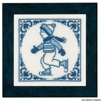 Набор для вышивания крестом Lanarte "Delft Blue Aida Set of 4", счетная схема