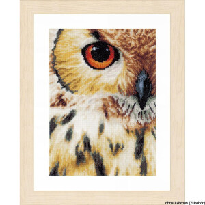 Lanarte cross stitch kit "owl I" evenweave...
