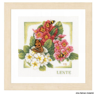 Lanarte cross stitch kit "spring" evenweave...