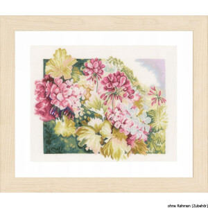 Lanarte cross stitch kit "geraniums linen...